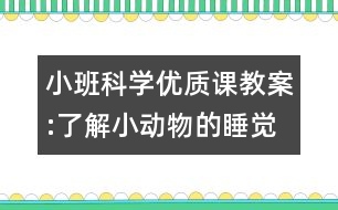 小班科學(xué)優(yōu)質(zhì)課教案:了解小動(dòng)物的睡覺(jué)習(xí)慣（原創(chuàng)）