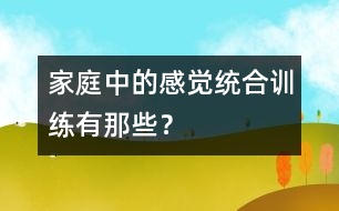 家庭中的感覺(jué)統(tǒng)合訓(xùn)練有那些？