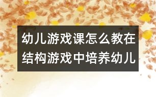 幼兒游戲課怎么教：在結(jié)構(gòu)游戲中培養(yǎng)幼兒綜合利用游戲材料能力