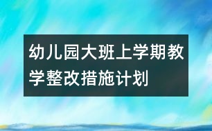 幼兒園大班上學期教學整改措施計劃