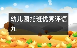 幼兒園托班優(yōu)秀評(píng)語(yǔ)（九）