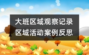 大班區(qū)域觀察記錄 ：區(qū)域活動(dòng)案例反思