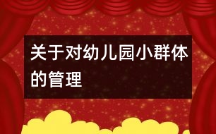 關于對幼兒園小群體的管理