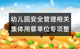 幼兒園安全管理相關(guān)：集體用餐單位專項整治自查報告