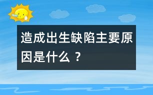 造成出生缺陷主要原因是什么 ？