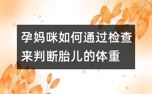 孕媽咪如何通過檢查來判斷胎兒的體重