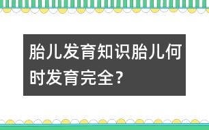 胎兒發(fā)育知識：胎兒何時發(fā)育完全？