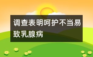 調(diào)查表明：呵護不當(dāng)易致乳腺病