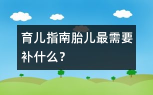 育兒指南：胎兒最需要"補"什么？