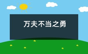 萬夫不當(dāng)之勇