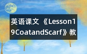 英語(yǔ)課文 《Lesson19CoatandScarf》教案 教學(xué)資料 教學(xué)設(shè)計(jì)