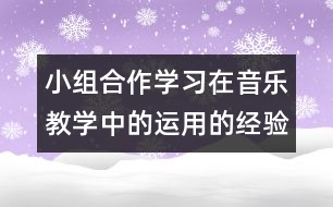 小組合作學(xué)習(xí)在音樂教學(xué)中的運用的經(jīng)驗和相關(guān)建議