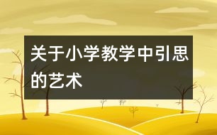 關于小學教學中引思的藝術