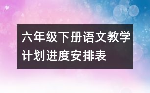 六年級下冊語文教學(xué)計劃進度安排表