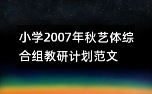 小學(xué)2007年秋藝體綜合組教研計劃范文