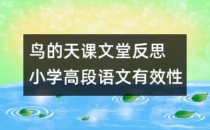 鳥(niǎo)的天課文堂反思 小學(xué)高段語(yǔ)文有效性學(xué)習(xí)案例筆談