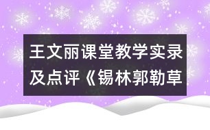 王文麗課堂教學實錄及點評《錫林郭勒草原》