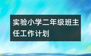 實驗小學二年級班主任工作計劃