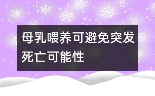 母乳喂養(yǎng)可避免突發(fā)死亡可能性