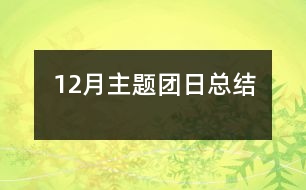 12月主題團日總結