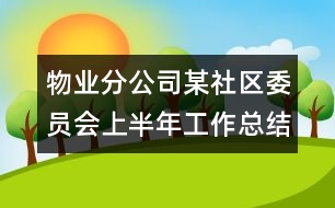 物業(yè)分公司某社區(qū)委員會(huì)上半年工作總結(jié)