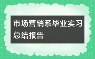 市場營銷系畢業(yè)實習(xí)總結(jié)報告