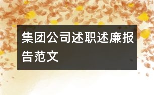 集團公司述職述廉報告范文