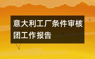 意大利工廠條件審核團工作報告