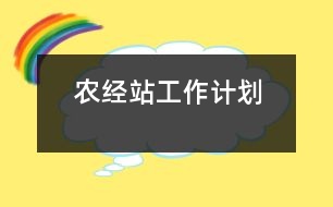 農(nóng)經(jīng)站工作計劃