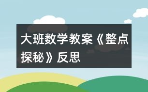 大班數(shù)學(xué)教案《整點(diǎn)探秘》反思