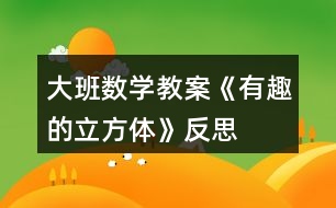 大班數學教案《有趣的立方體》反思