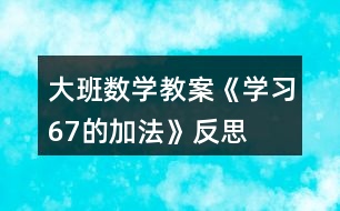 大班數(shù)學教案《學習6、7的加法》反思