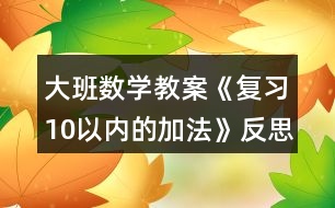 大班數(shù)學教案《復習10以內(nèi)的加法》反思