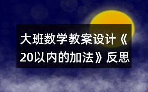 大班數(shù)學(xué)教案設(shè)計(jì)《20以內(nèi)的加法》反思