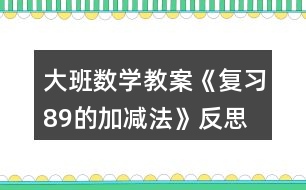 大班數(shù)學(xué)教案《復(fù)習(xí)8、9的加減法》反思