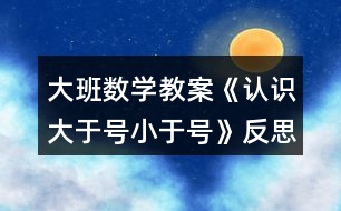 大班數(shù)學(xué)教案《認識大于號小于號》反思