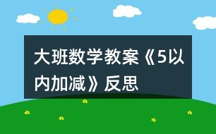 大班數(shù)學(xué)教案《5以內(nèi)加減》反思