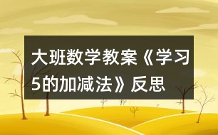 大班數(shù)學(xué)教案《學(xué)習5的加減法》反思