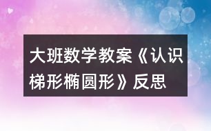 大班數(shù)學教案《認識梯形橢圓形》反思