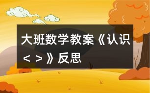 大班數(shù)學(xué)教案《認(rèn)識(shí)“＜”、“＞”》反思