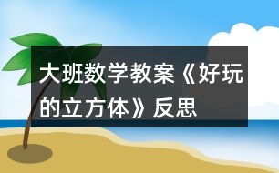 大班數(shù)學(xué)教案《好玩的立方體》反思