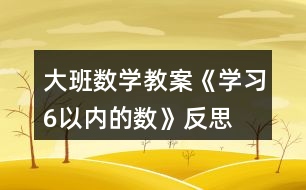 大班數(shù)學教案《學習6以內(nèi)的數(shù)》反思