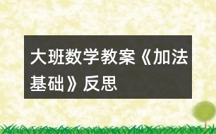 大班數學教案《加法基礎》反思