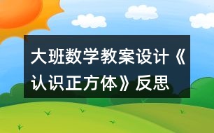 大班數(shù)學(xué)教案設(shè)計(jì)《認(rèn)識(shí)正方體》反思