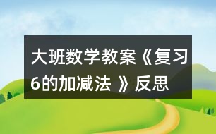 大班數(shù)學教案《復習6的加減法 》反思