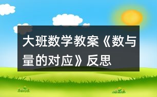 大班數(shù)學(xué)教案《數(shù)與量的對應(yīng)》反思