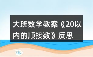 大班數(shù)學(xué)教案《20以內(nèi)的順接數(shù)》反思