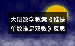 大班數(shù)學教案《誰是單數(shù)誰是雙數(shù)》反思