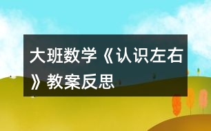 大班數(shù)學《認識左右》教案反思