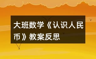 大班數(shù)學(xué)《認識人民幣》教案反思